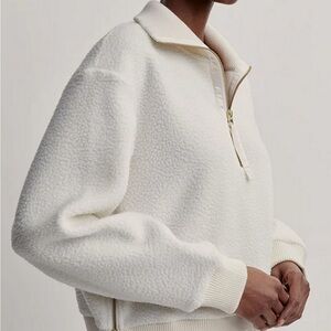 Varley Roselle half zip fleece, egret, small